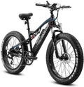750W Electric Mountain Bike, 26 inch 4.0 Fat Tire Electric Bike with Removable 48V 15AH Lithium Battery, Hydraulic Brakes and Full Air Suspension Adult Electric Bicycles with USB Color Display