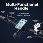 750W Electric Mountain Bike, 26 inch 4.0 Fat Tire Electric Bike with Removable 48V 15AH Lithium Battery, Hydraulic Brakes and Full Air Suspension Adult Electric Bicycles with USB Color Display
