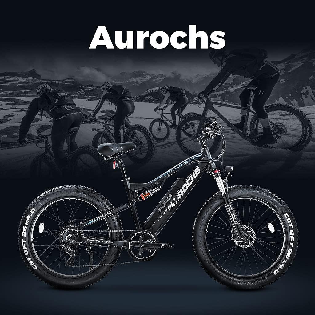 750W Electric Mountain Bike, 26 inch 4.0 Fat Tire Electric Bike with Removable 48V 15AH Lithium Battery, Hydraulic Brakes and Full Air Suspension Adult Electric Bicycles with USB Color Display