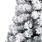 Zimtown 7ft Flocked Artificial Christmas Tree, Automatic Open Snowy Spruce Unlit Xmas Tree, 45.3" Wide