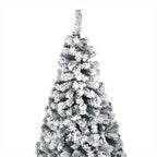Zimtown 7ft Flocked Artificial Christmas Tree, Automatic Open Snowy Spruce Unlit Xmas Tree, 45.3" Wide