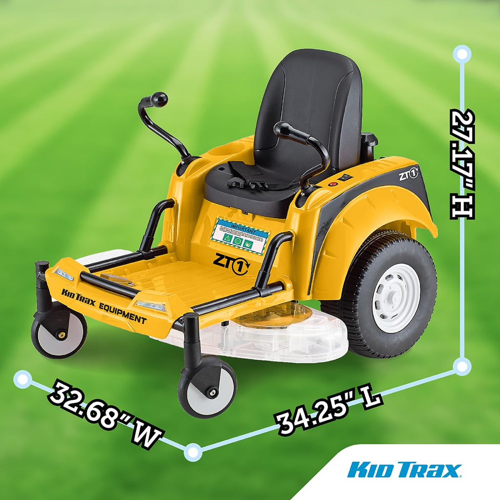 12V Zero Turn Lawn Mower Tractor Toy - Riding Lawn Mower, Outdoor Toys, Kids Electric Car, Ride On Tractor, Dual Handle, Twist and Turn, Speed to 3MPH, Max Weight of 77lbs, A3-7, Yellow