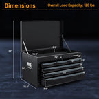 Tool Box, 24” 6-Drawers Steel Tool Chest w/Top Tool Tray,Automatic Lock, Protective Liners, Handle, Smooth Ball Bearing Sides, Portable Tool StoraOrganizer, Toolbox for GaraWorkshop
