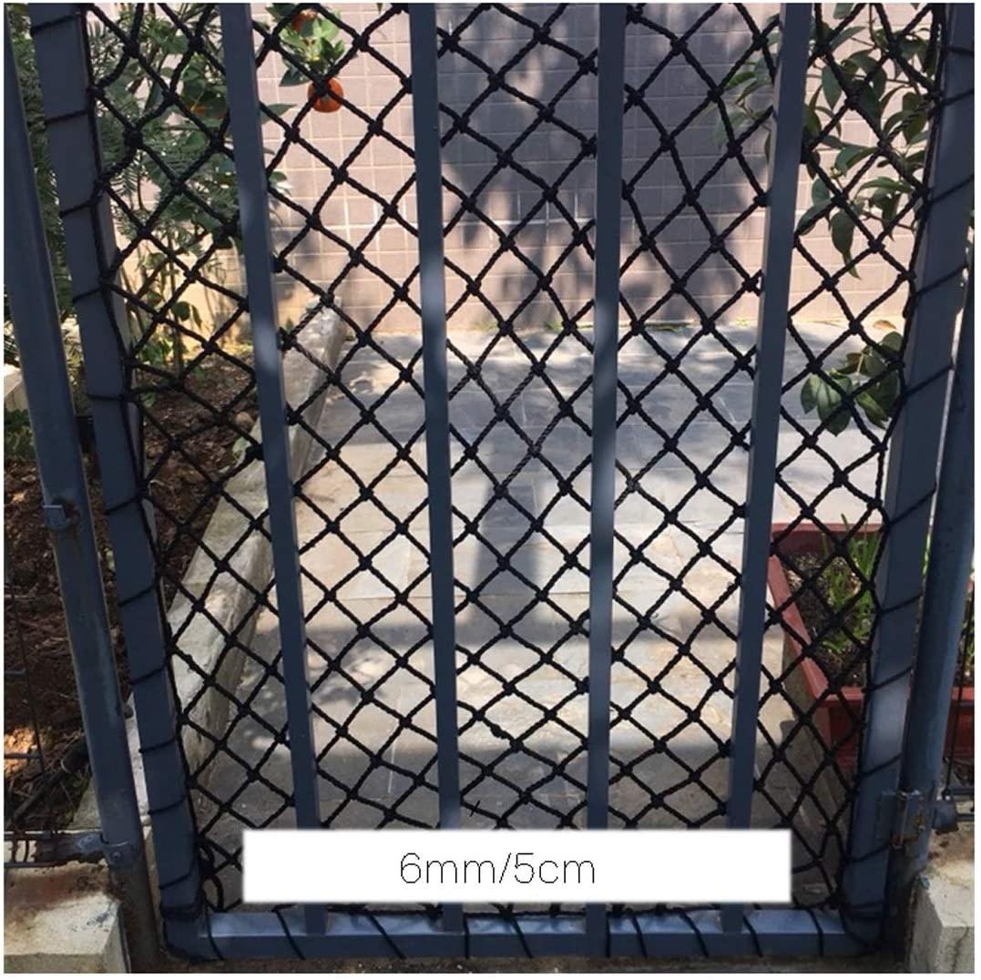 NIANTONG Protection Nets Black Industrial Decor Net DIY Decor Trellis Netting for Climbing Plants Soccer Net Goal/Targets Heavy Duty 6mm/5cm Multi-Size (Size : 5x9m)