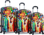 Women's 3-Piece Lightweight Hardside Spinner Upright Luggage Set, Multicolor, One Size