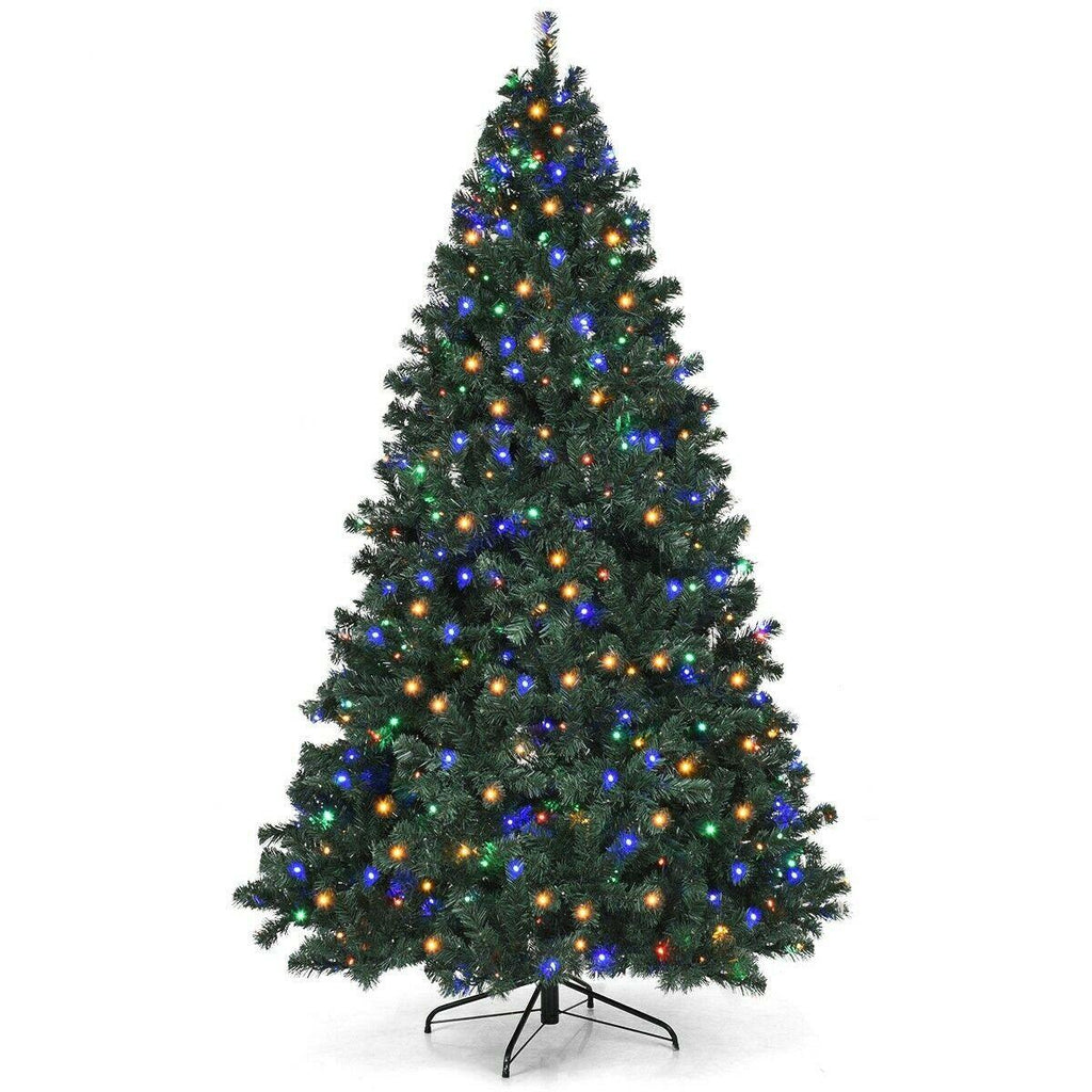 7.5' Pre-Lit Artificial Spruce Christmas Tree Multicolor Lights Festival Holiday