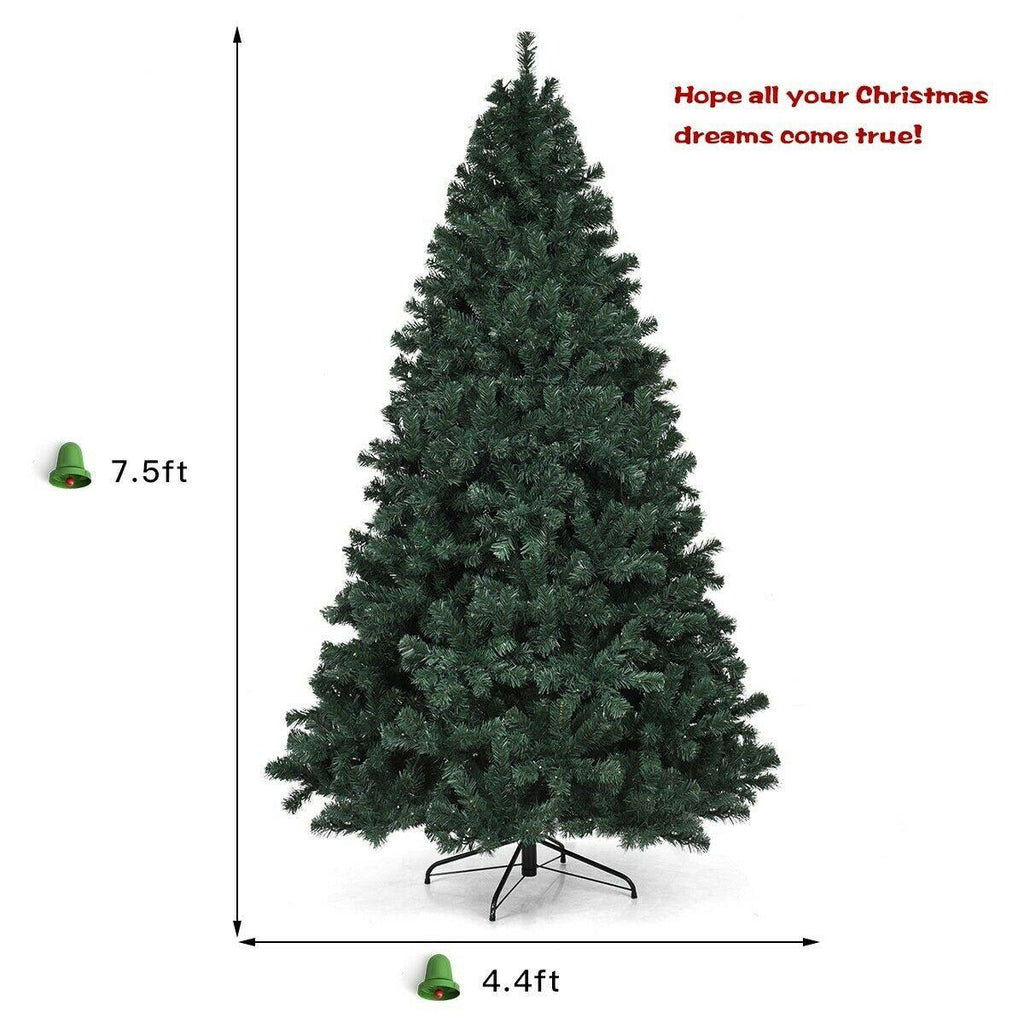 7.5' Pre-Lit Artificial Spruce Christmas Tree Multicolor Lights Festival Holiday