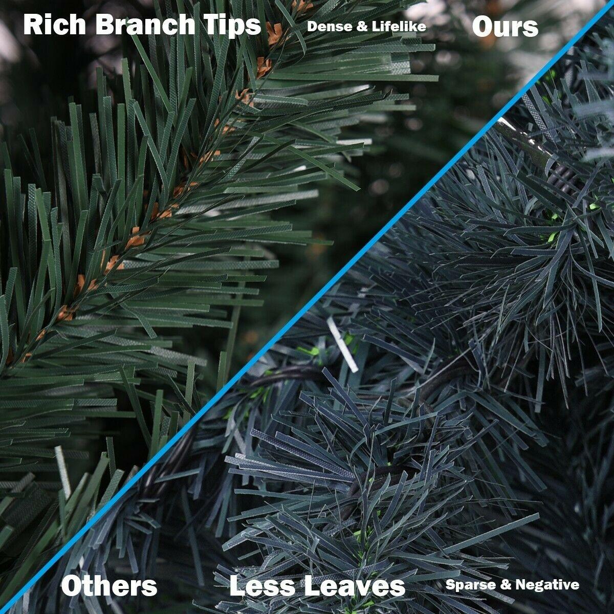 7.5' Pre-Lit Artificial Spruce Christmas Tree Multicolor Lights Festival Holiday