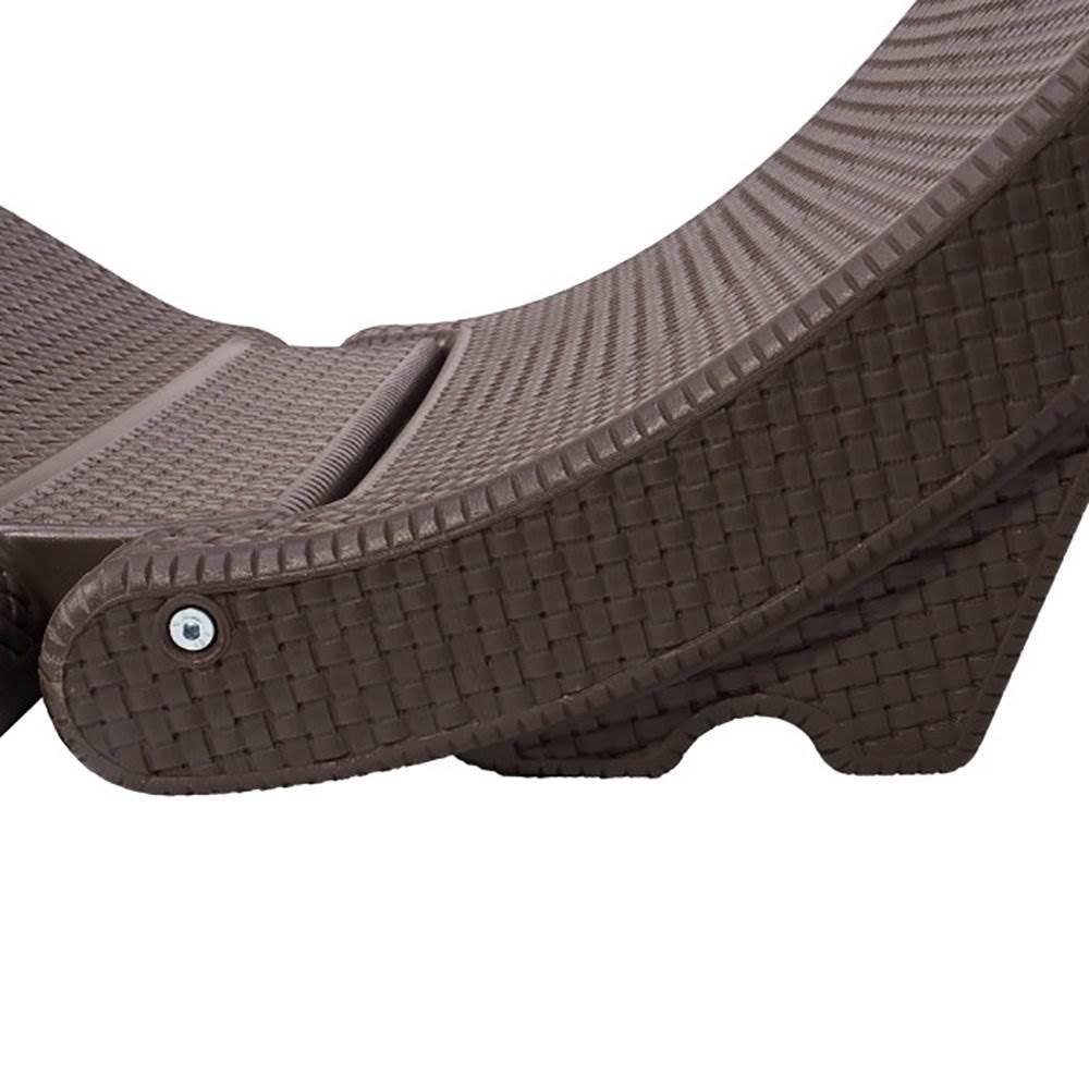 SwimWays 6042376 TerraSol Sonoma All Weather Rattan-Look Low Profile Deck or In-Pool Chaise Lounge Chair Pool Float, Brown