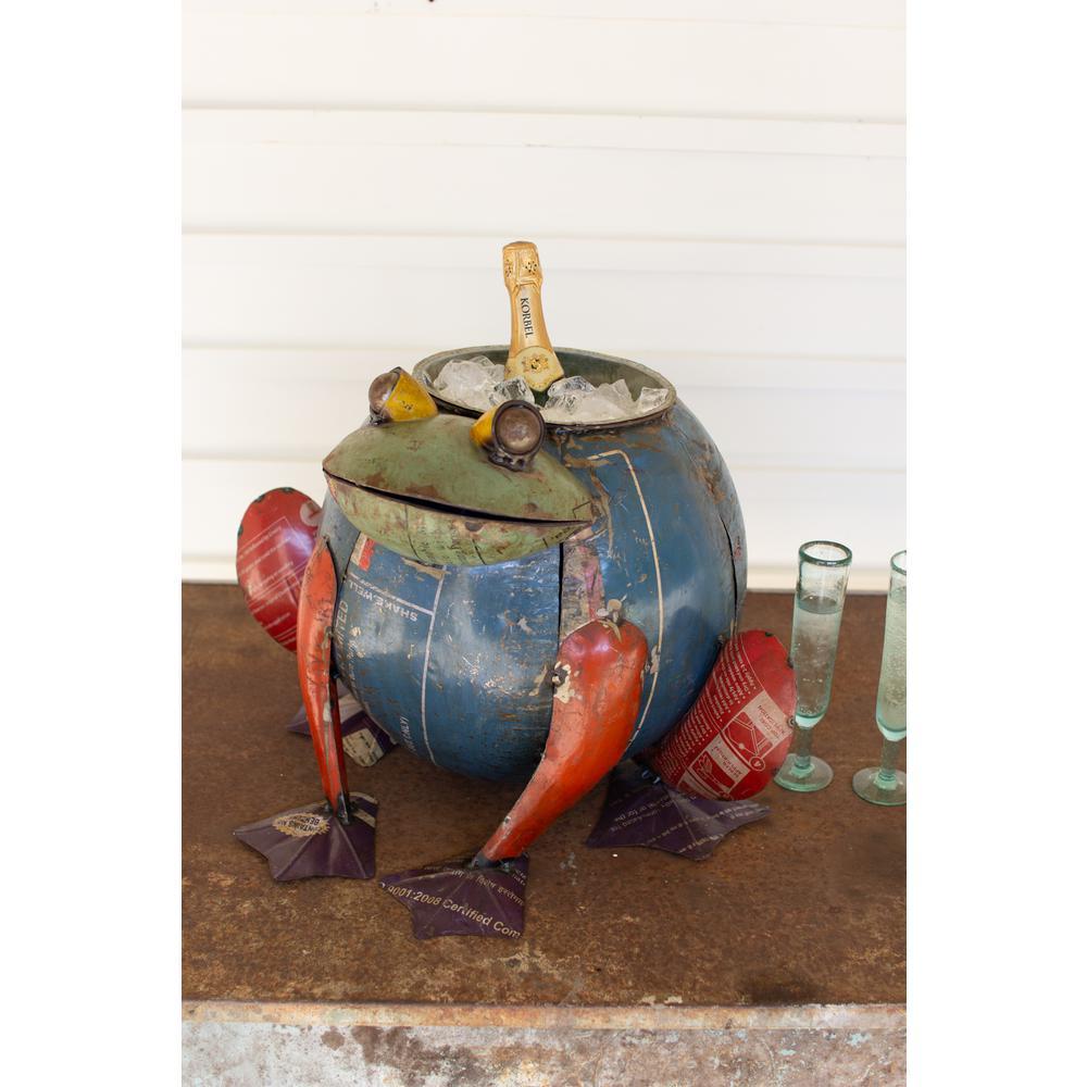 8 qt. Multi-Color Metal Recycled Frog Cooler