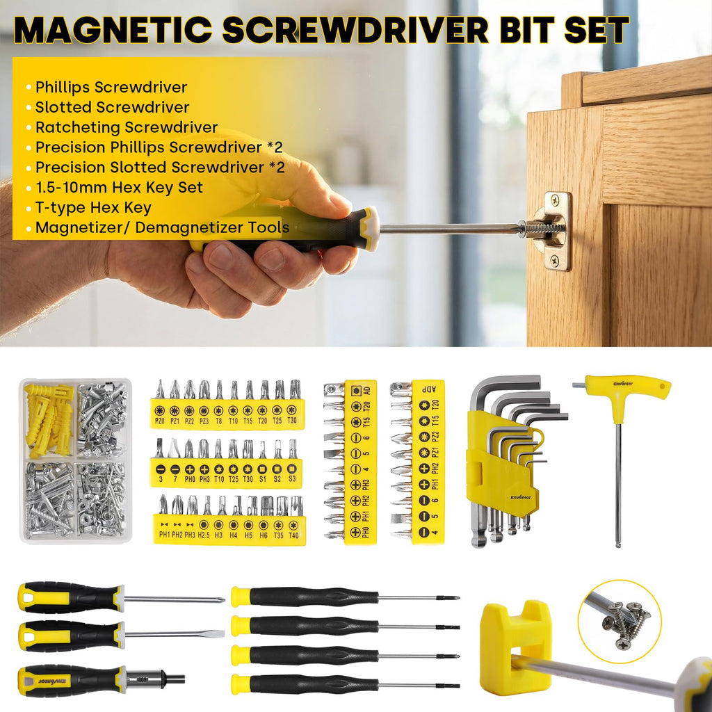Home Tool Kit, 220 Piece Hand Tool Kit with Toolbox StoraCase, Basic Household Auto Repair Tool Set for Home Repairs Men Women DIY, Auto Maintenance, General Use, Household Repair Tools