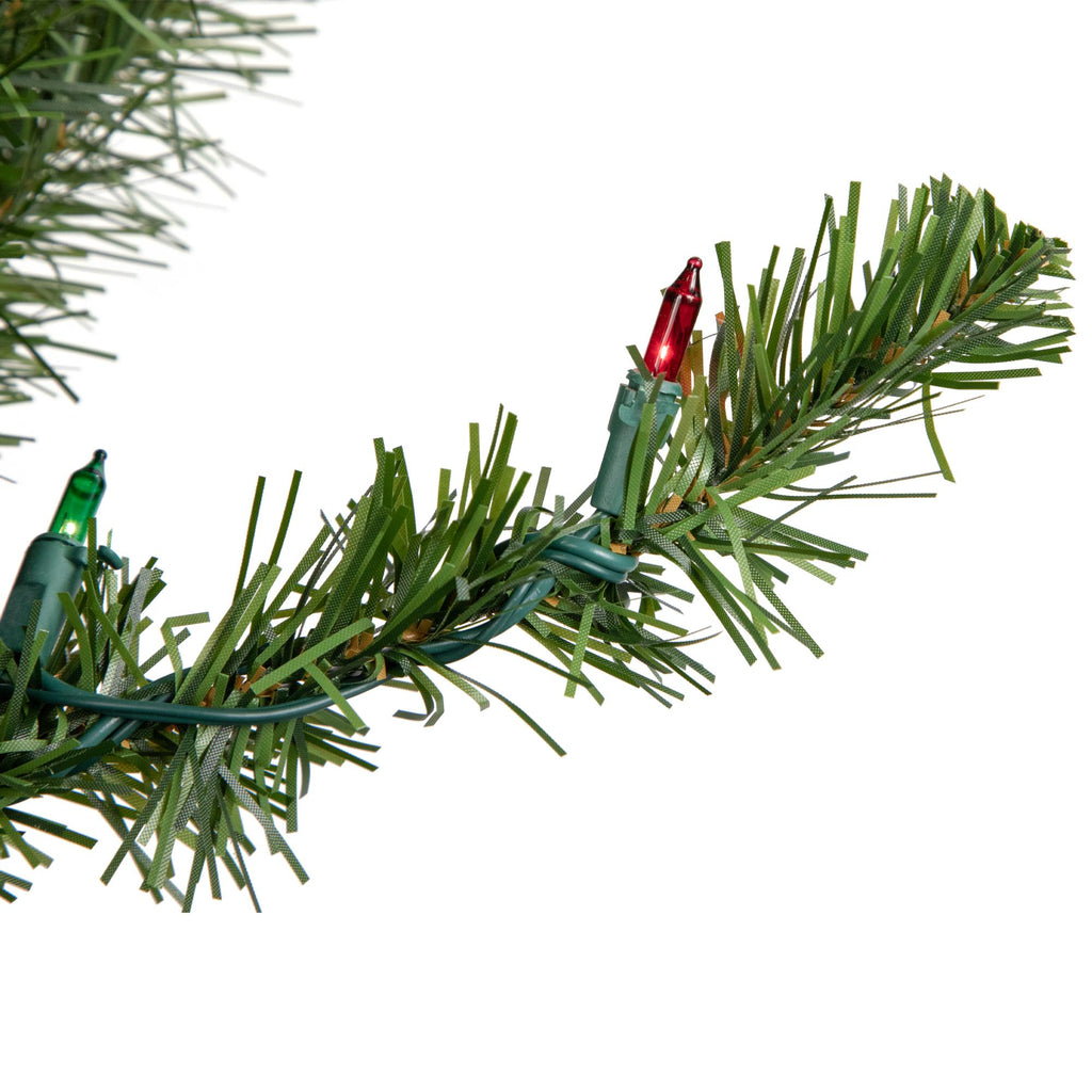 Northlight 48" Prelit Canadian Pine Artificial Christmas Wreath - Multi Lights