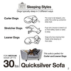 Enchanted Home Pet silver Sofa Dog Bed in Gray