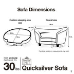 Enchanted Home Pet silver Sofa Dog Bed in Gray