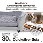 Enchanted Home Pet silver Sofa Dog Bed in Gray