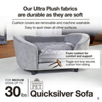 Enchanted Home Pet silver Sofa Dog Bed in Gray