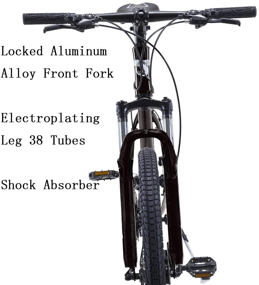 U`Adult Mountain Bike 27.5 Inch,Men Mountain Bike  24-Speed MTB Bikes 17 Inch Aluminum Frame Mountain Bikes for Men with Dual Disc Brake and Full Suspension Fork