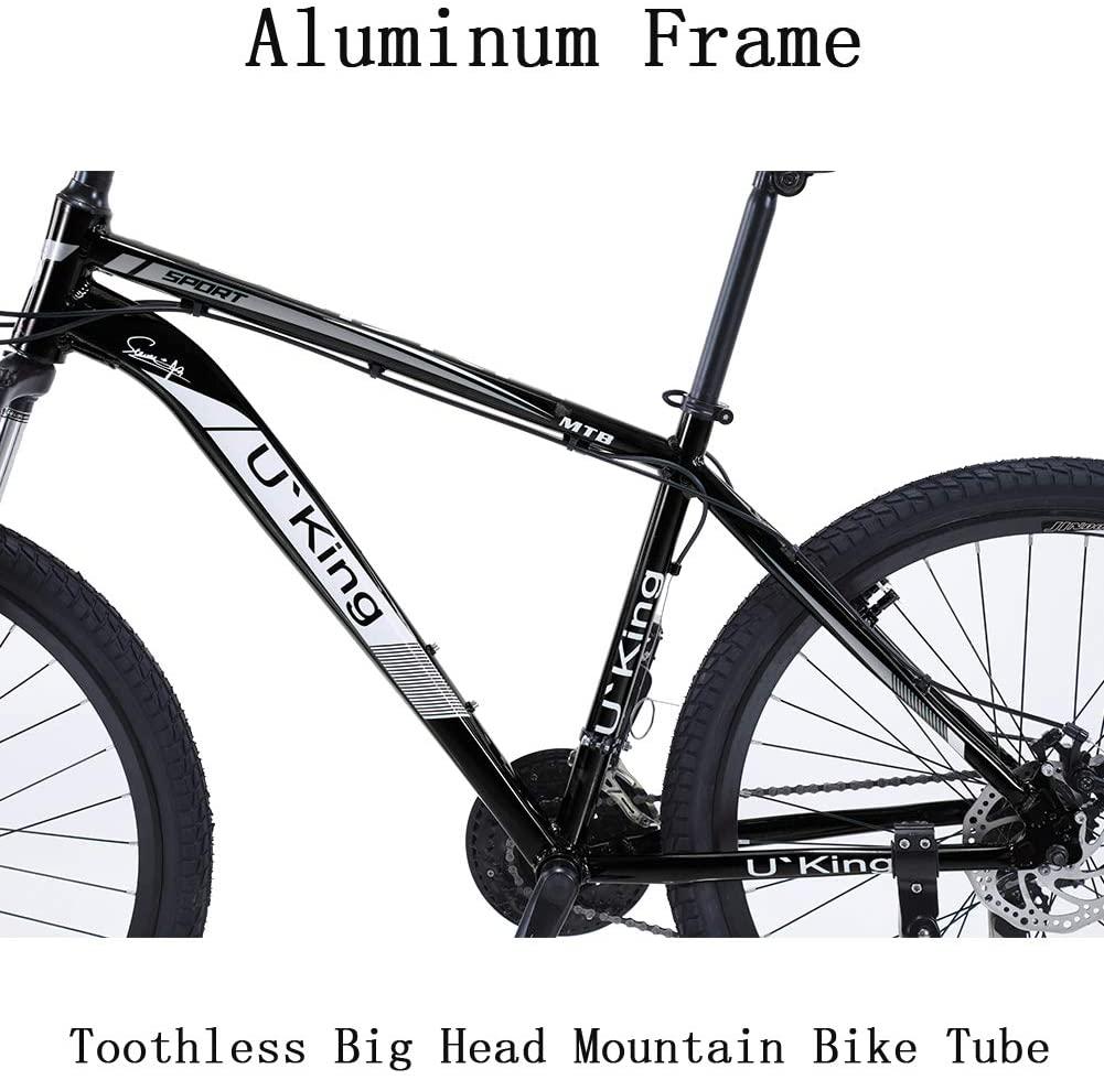 U`Adult Mountain Bike 27.5 Inch,Men Mountain Bike  24-Speed MTB Bikes 17 Inch Aluminum Frame Mountain Bikes for Men with Dual Disc Brake and Full Suspension Fork