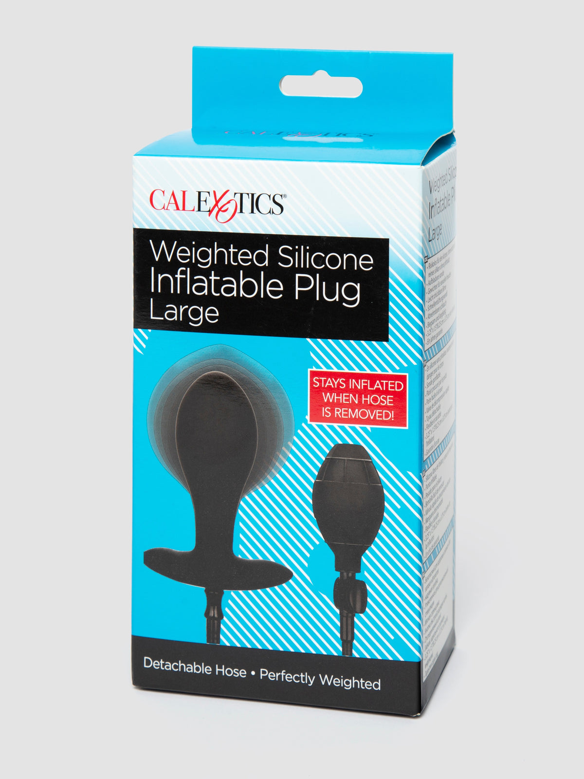 Inflatable Weighted Butt Plug 3.25 Inch, Black