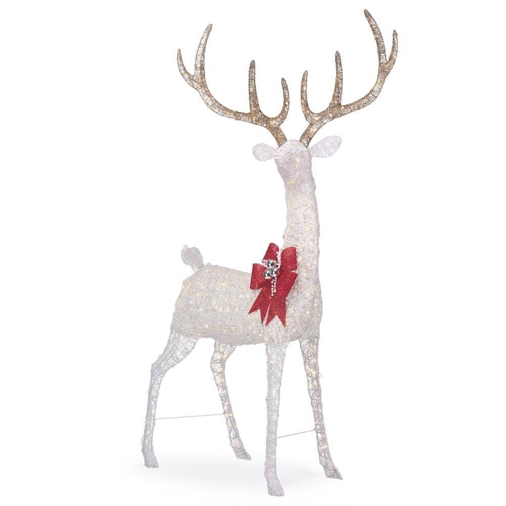 8.5 ft Warm White LED Giant Buck with Bow Holiday Yard Decoration