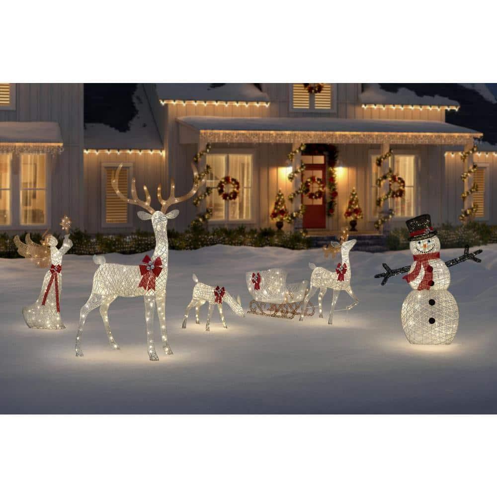 8.5 ft Warm White LED Giant Buck with Bow Holiday Yard Decoration