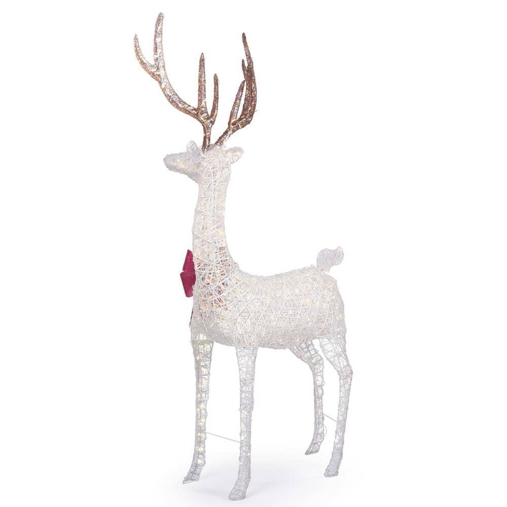 8.5 ft Warm White LED Giant Buck with Bow Holiday Yard Decoration