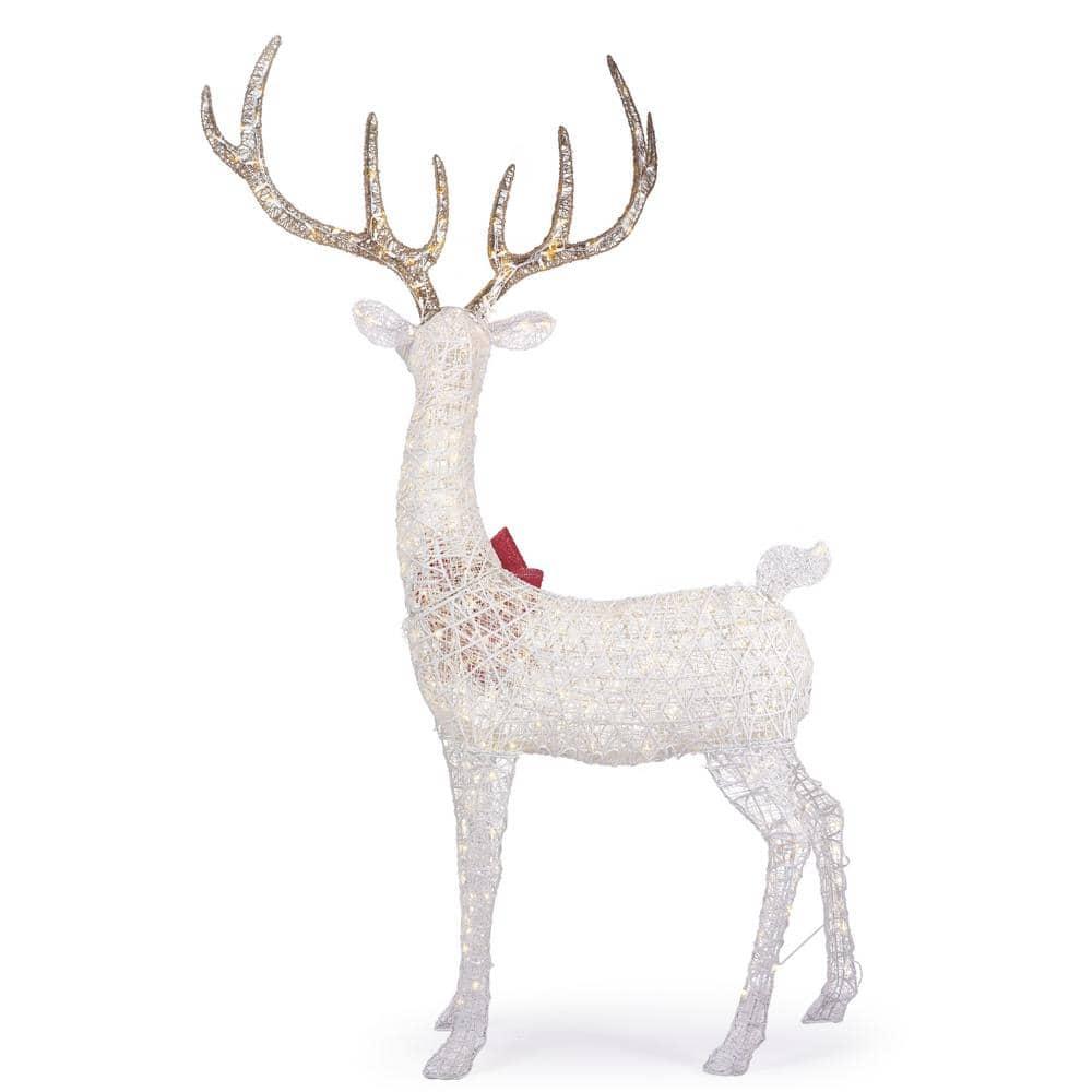 8.5 ft Warm White LED Giant Buck with Bow Holiday Yard Decoration