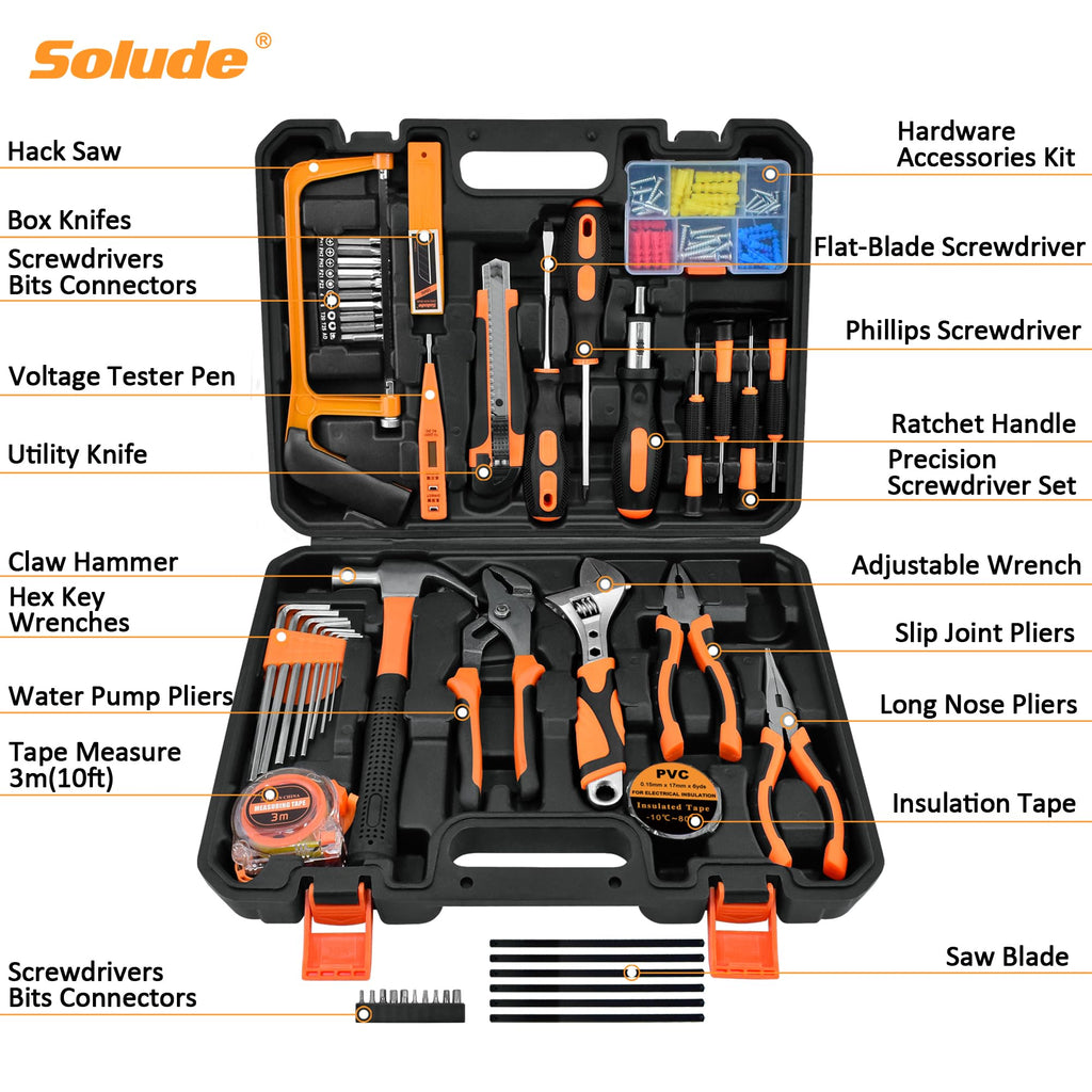 Tool Set,148-Piece Home Repair Tool Kit for Men Women ColleStudents,Household Basic Hand Tool Sets with Case for Home Maintenance,Dorm Essentials and DIY Projects