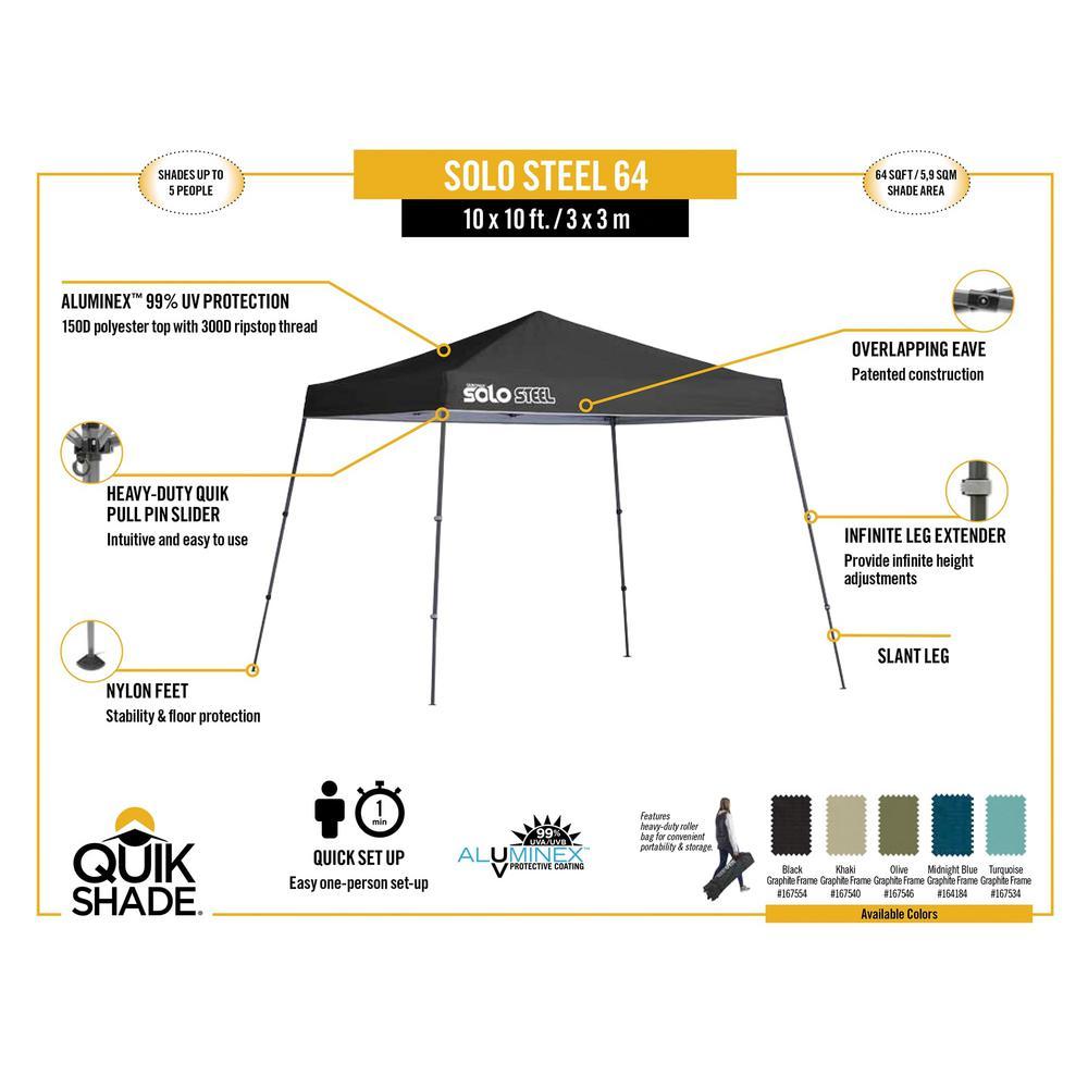 10 ft. x 10 ft. Black Slant Leg Canopy
