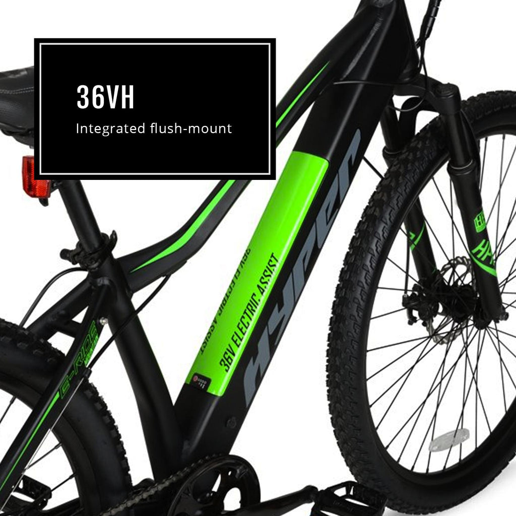 Hyper Bicycles E-Ride Electric Pedal Assist Mountain Bike, 29" Wheels, Black