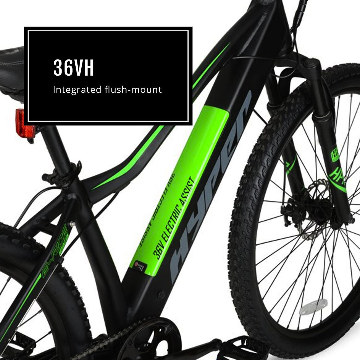 Hyper Bicycles E-Ride Electric Pedal Assist Mountain Bike, 29" Wheels, Black
