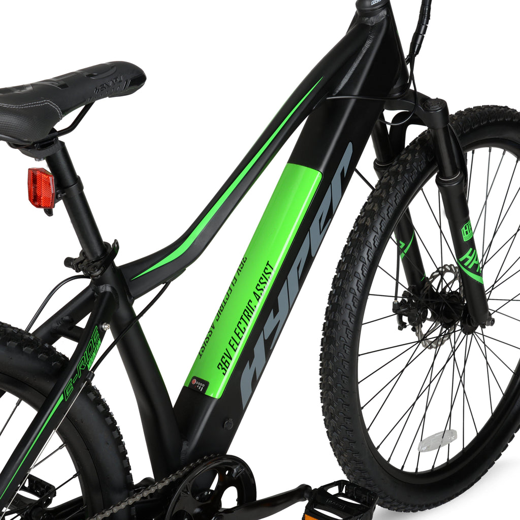 Hyper Bicycles E-Ride Electric Pedal Assist Mountain Bike, 29" Wheels, Black