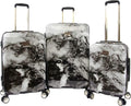 Luggage Teresa 3pc Spinner Suitcase Set, Black Marble, One Size