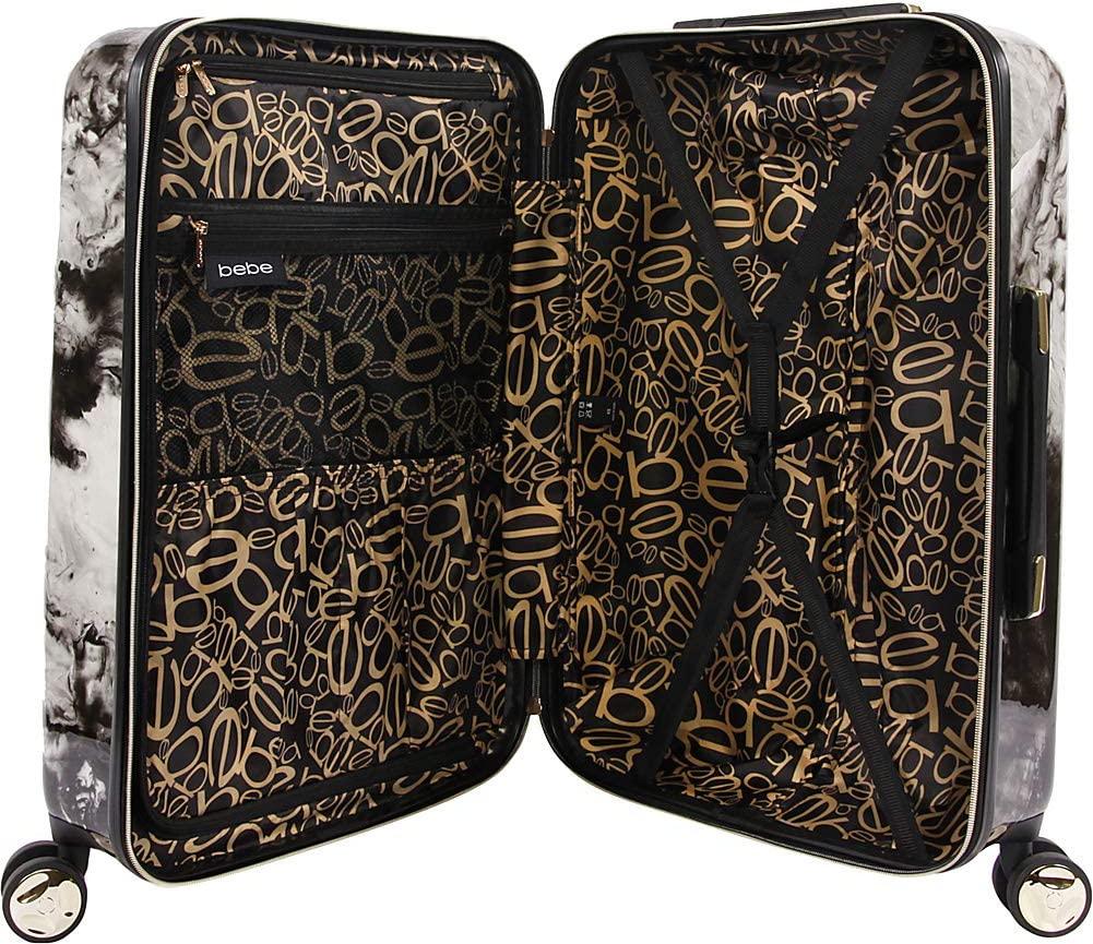 Luggage Teresa 3pc Spinner Suitcase Set, Black Marble, One Size