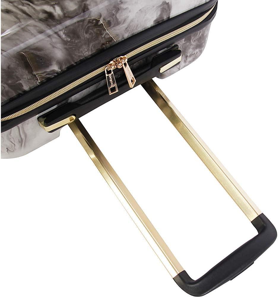 Luggage Teresa 3pc Spinner Suitcase Set, Black Marble, One Size