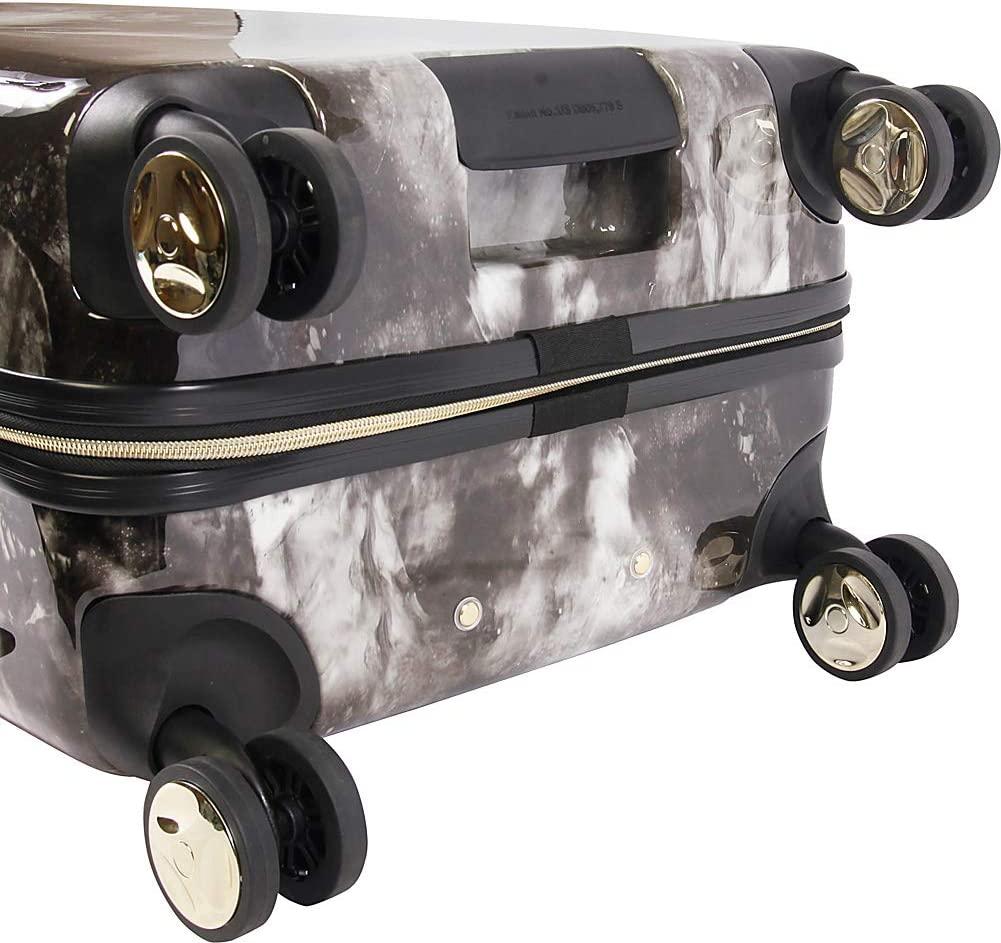 Luggage Teresa 3pc Spinner Suitcase Set, Black Marble, One Size