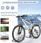 Max4out Mountain Bike 26-inch 27.5-inch Wheels, 21 Speed with High Carbon Steel Frame, Double Disc Brake, Front Suspension Anti-Slip Bikes