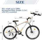 Max4out Mountain Bike 26-inch 27.5-inch Wheels, 21 Speed with High Carbon Steel Frame, Double Disc Brake, Front Suspension Anti-Slip Bikes