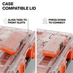 54400MBX MODbox Tall Compartment Box, Full-Width Tool Organizer, Small Parts Tool Box with 20 Compartments, 9 Removable Bins for Fasteners, Stackable Module