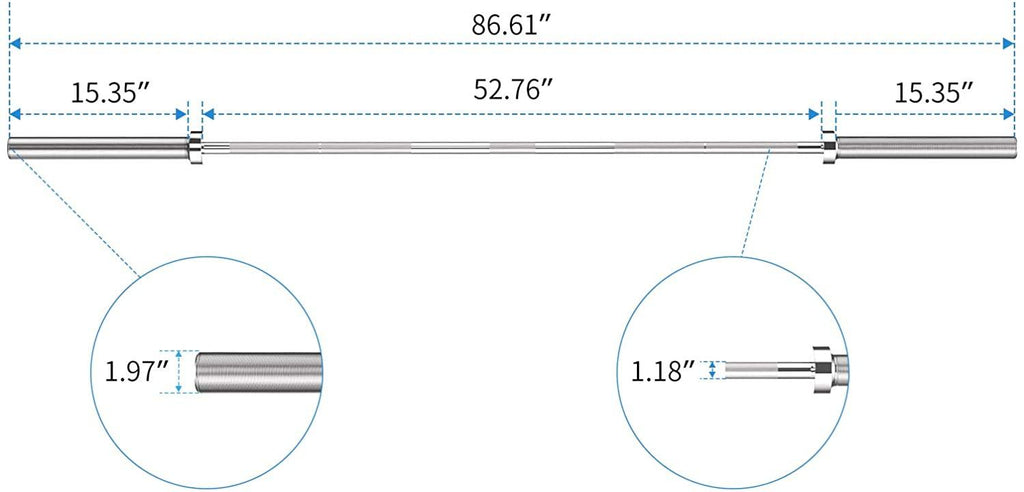 Dripex Olympic Bar for Weightlifting and Power Lifting Barbell, 1000-Pound Capacity