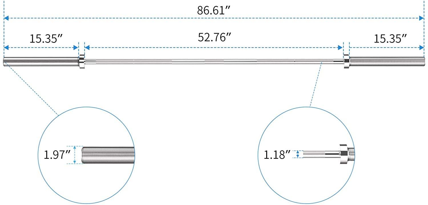 Dripex Olympic Bar for Weightlifting and Power Lifting Barbell, 1000-Pound Capacity