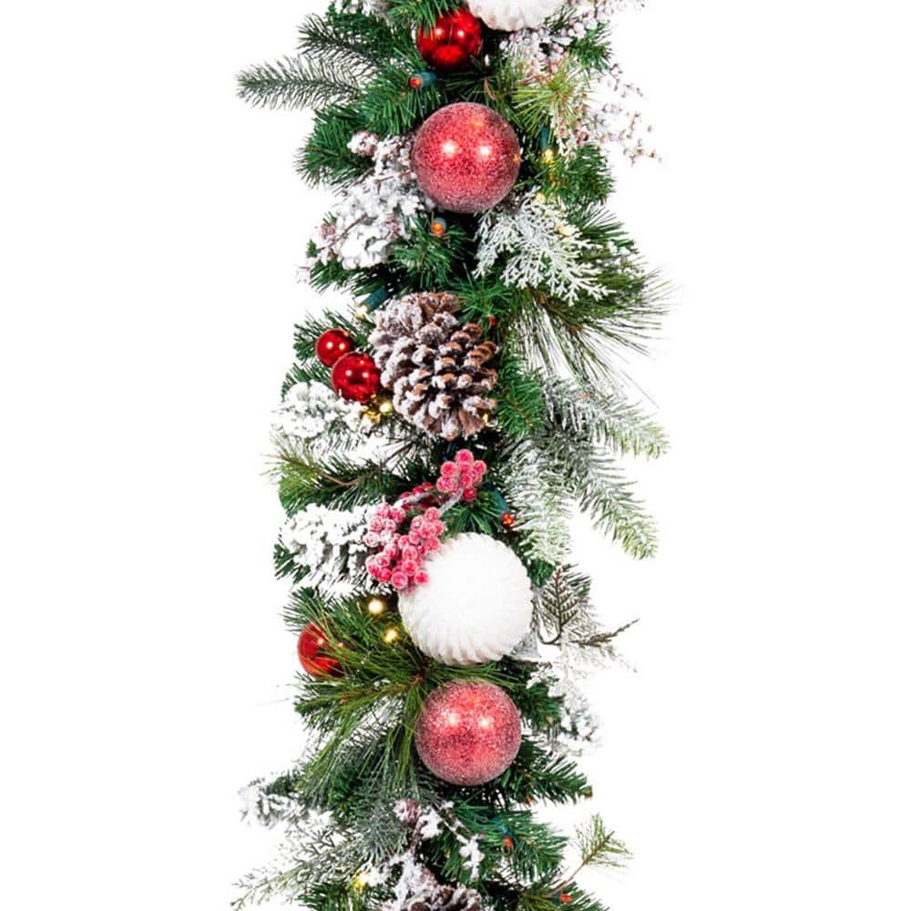 9 ft. Pre-Lit LED Frosted Wonderland Garland
