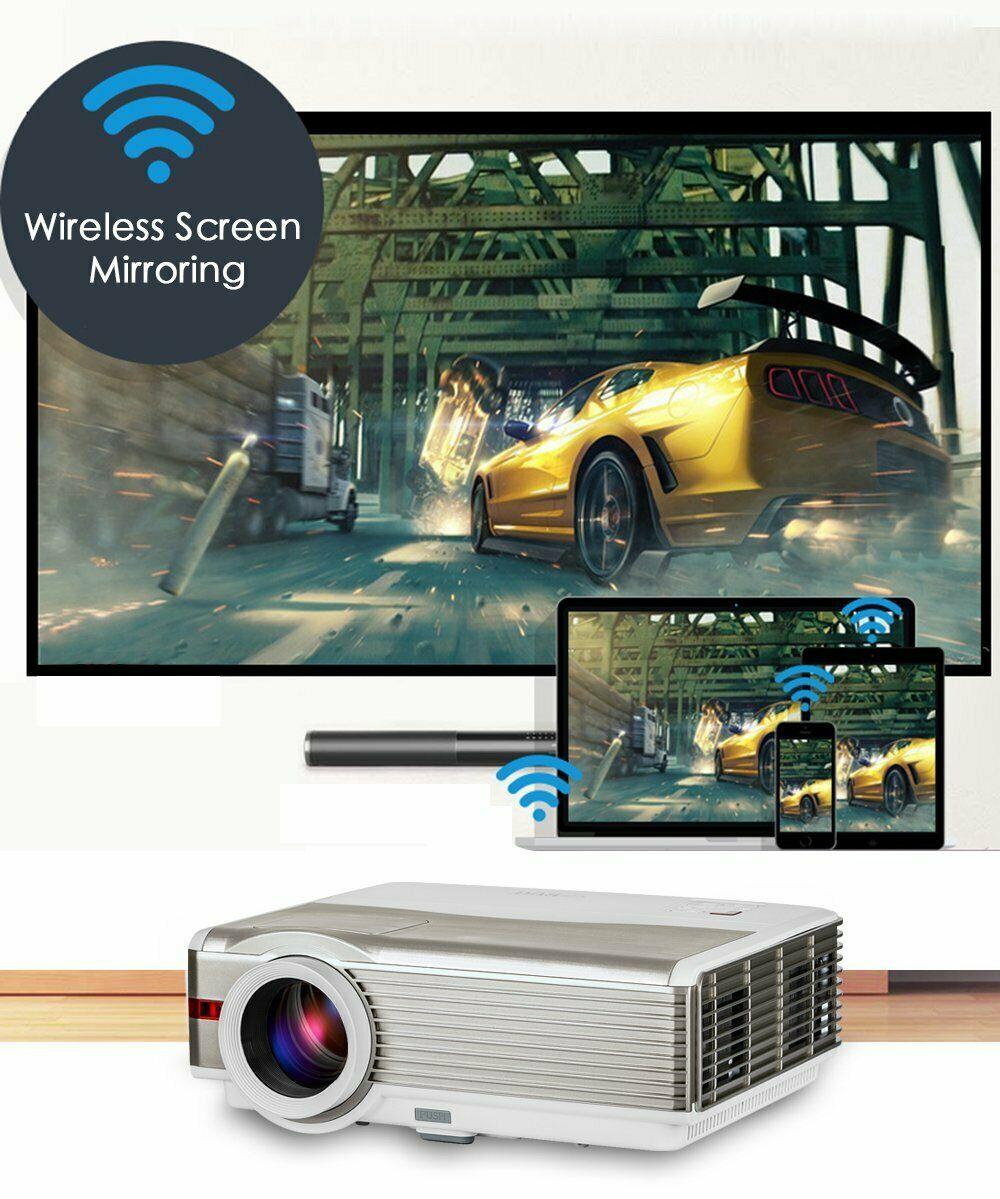 8000lms wifi android projector home theater wireless airplay for ios online tv