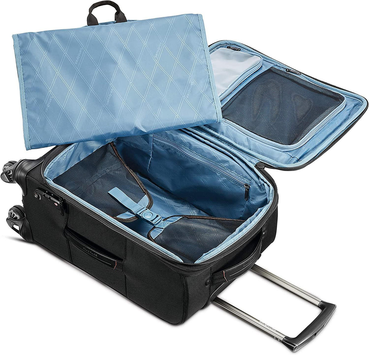 Pro Travel Softside Expandable Luggage with Spinner Wheels, Black, Carry-On 21-Inch