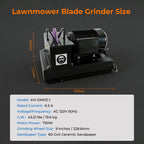 Lawn Mower Blade Sharpener, 1HP 750W Bench Grinder with 9-Inch Ceramic Wheel, 30°/40° Angle Brackets, for High/Low Lift, Gator &amp; Flat Blades, with Extra Replacement Sandpapers