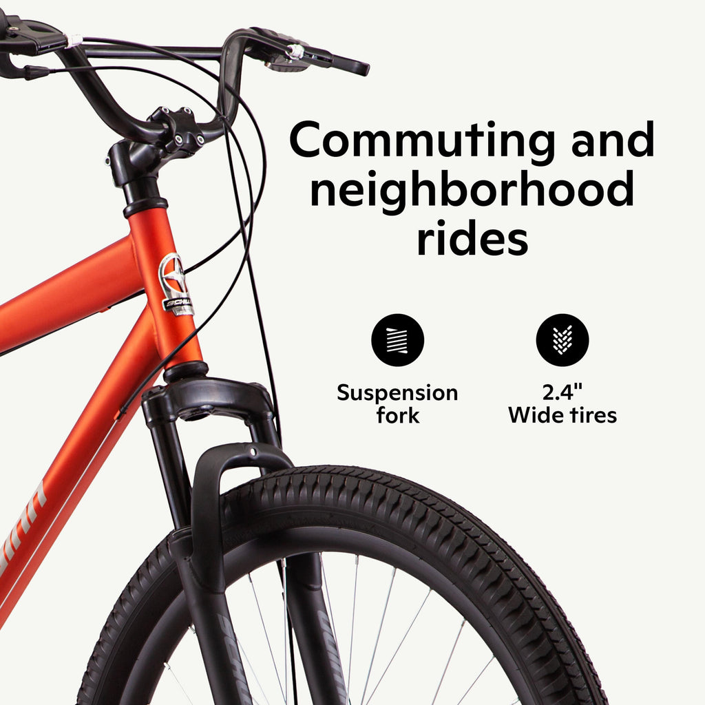 Schwinn BellComfort Hybrid Bike, 7-Speeds, 27.5 In. Wheels, Orange