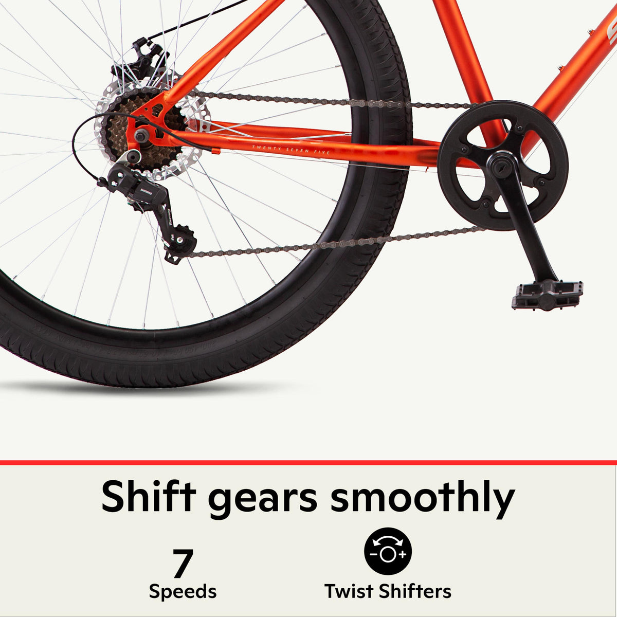 Schwinn BellComfort Hybrid Bike, 7-Speeds, 27.5 In. Wheels, Orange