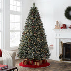 Holiday Time 7.5-Foot Pre-Lit Glittering Frost Pine Tree