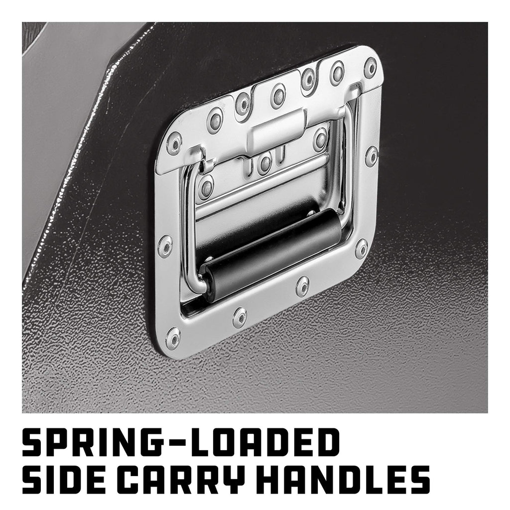 26 Inch Portable Slant Front Rapid Toolbox Tiered Tool Holders, 16 GauSteel, Weather-Resistant Lockable Magnetic Lid, Grey - 240102