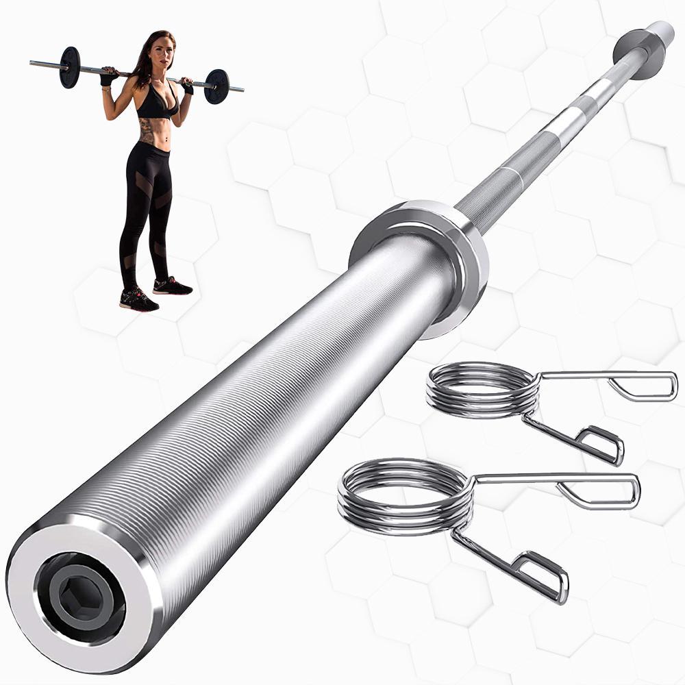 Olympic 7 feet Weight Bar Solid Iron Workout Gym Home Exercises Barbell,2-Inch Center Holes